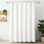 Farmhouse Shower Curtain With Tufted Pleat Floral Puffs, Textured Minimalist Design For Modern Bathroom, Water-Resistant Polyester Fabric With Hooks Included