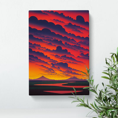 A Mountain Sunset No.2 - Wrapped Canvas