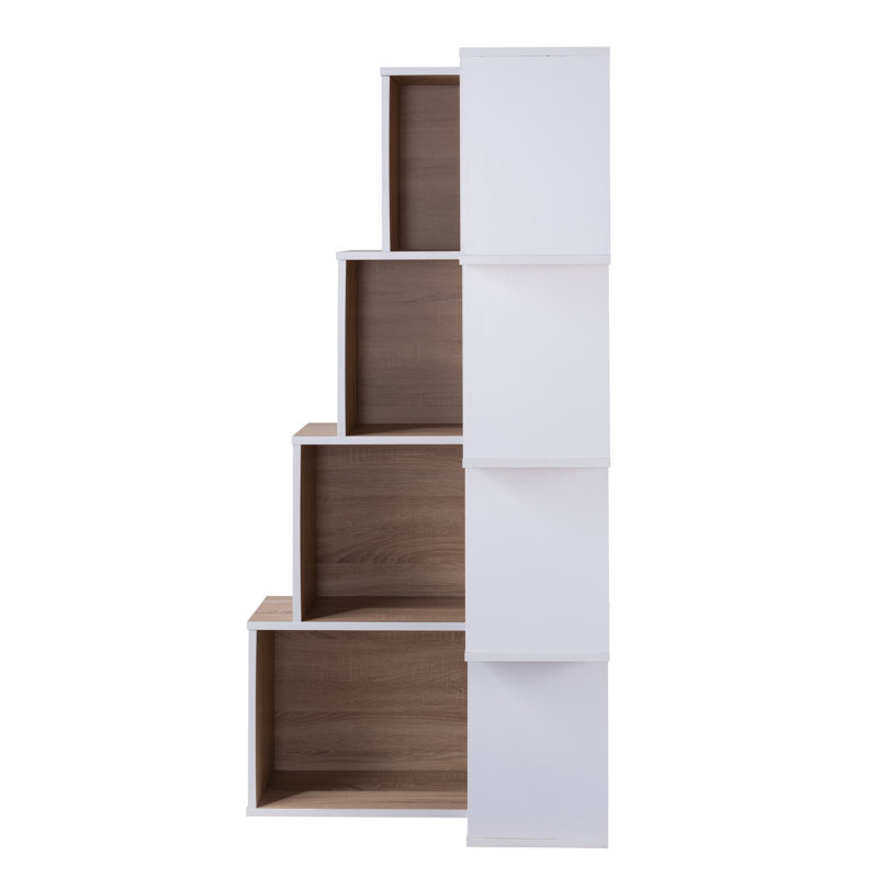 Essays 167 cm H x 80.65 cm W Corner Bookcase, White/Weathered Sand