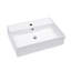 Lavabo de salle de bain mural rectangulaire en céramique blanc 24 po x 16 po avec trou de robinet et trop-plein
