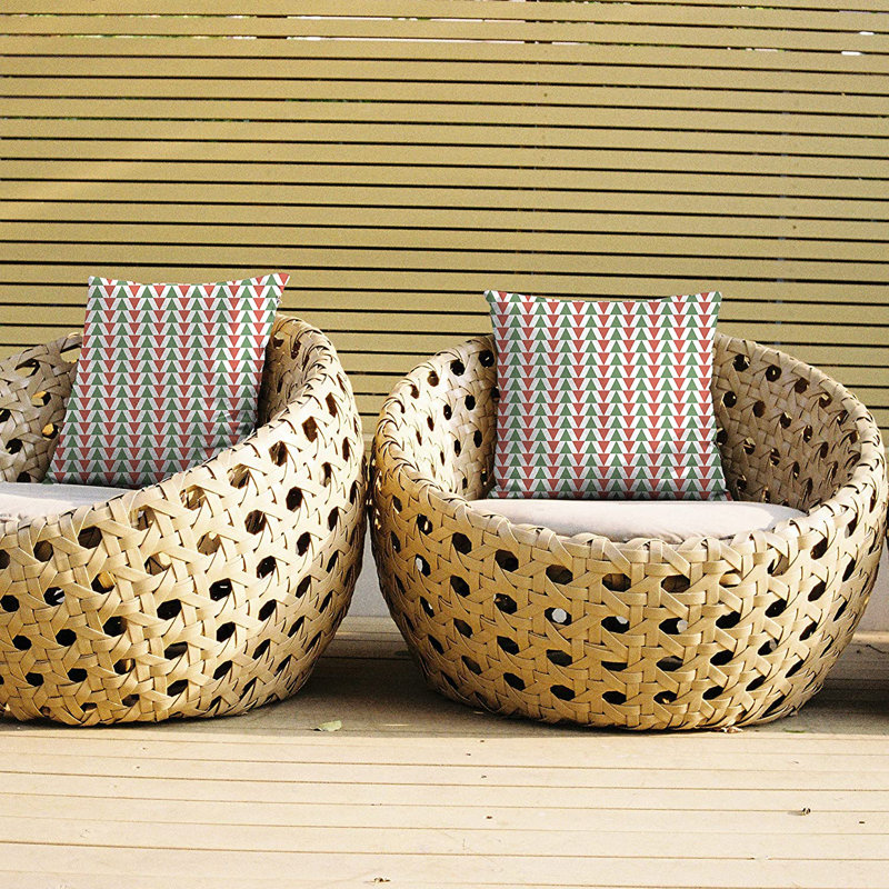 Indoor / Outdoor Ikat White Square Cushion Cover, 55.9cm x 55.9cm