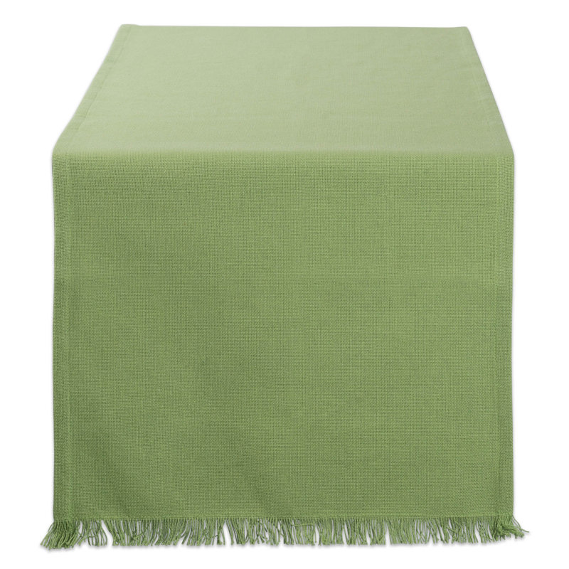 Laszlo Solid Color 100% Cotton Table Runner, 72" L x 14" W, Bright Green