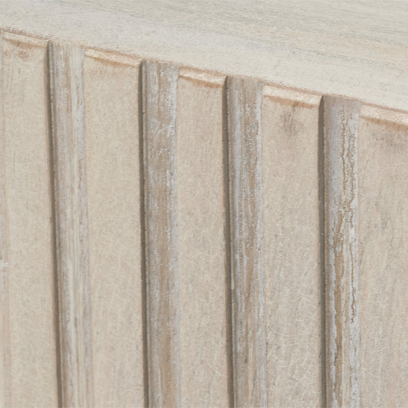 Notch Solid Wood End Table, White Bleach