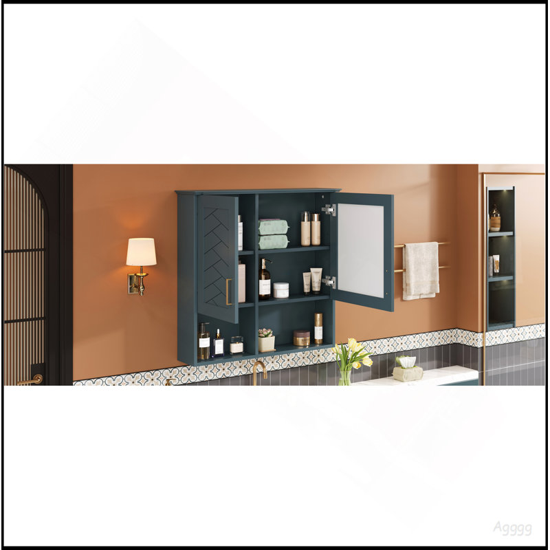 2-In-1 Bathroom Mirror Cabinet, 30 Inch Wall Mounted Medicine Cabinet With Adjustable Shelves & Soft Close Doors, High-Define Mirror With Storage For Bathroom Vanity