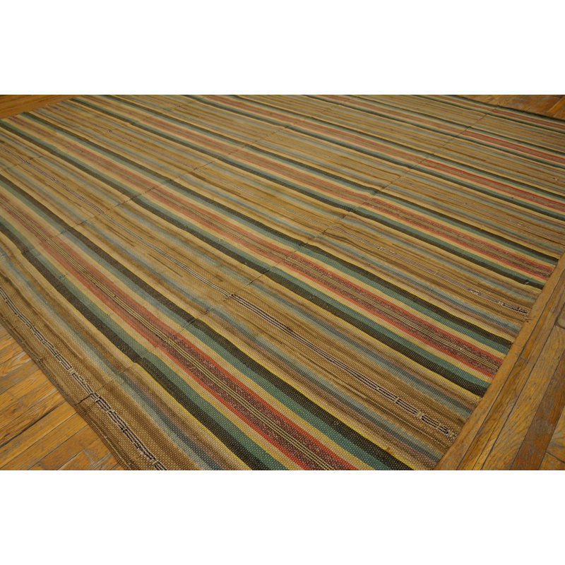 Antique American Rag Rug Room Size Wool