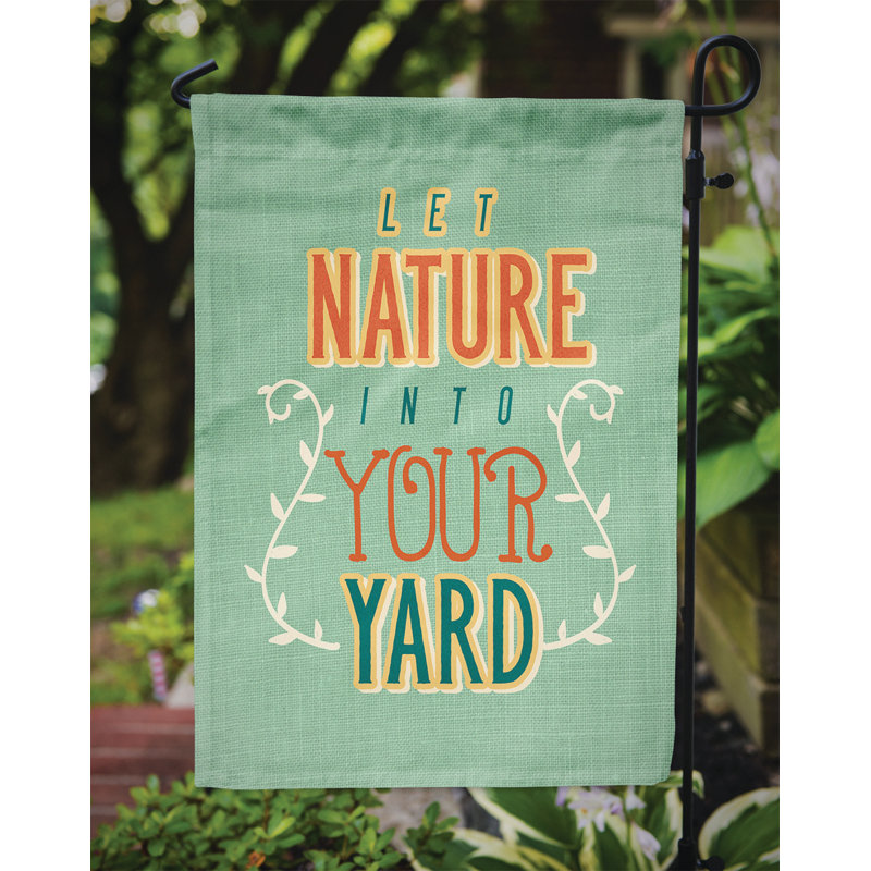 Laissez la nature dans votre cour en polyester de 2 côtés 15 x 11 po. drapeau de jardin