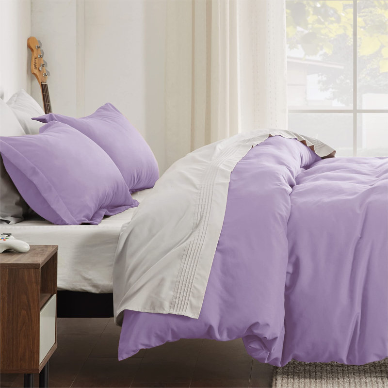 Bedsure Orchid Bloom Duvet Cover Queen Size - Soft Double Brushed Bedding Set for Kids & Adults（Set of 3）, Orchid Bloom
