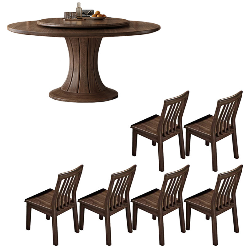 American style all solid wood dining table set, 29.9"H x 51"L x 51"W