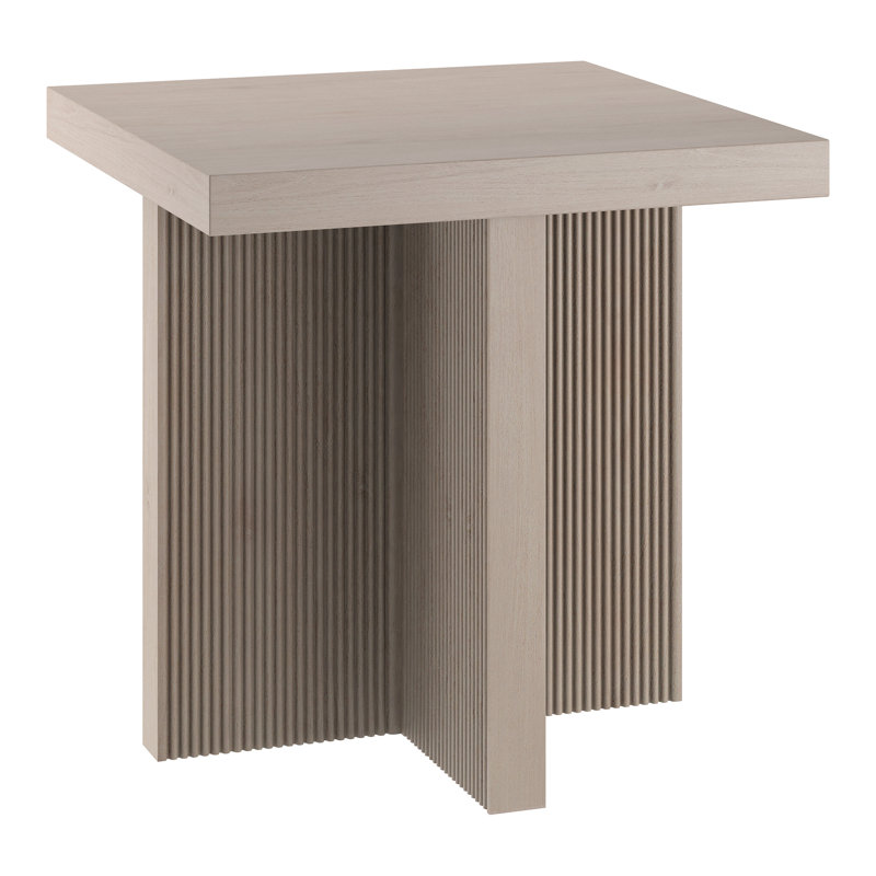Boden Square Side Table, White, White Wood
