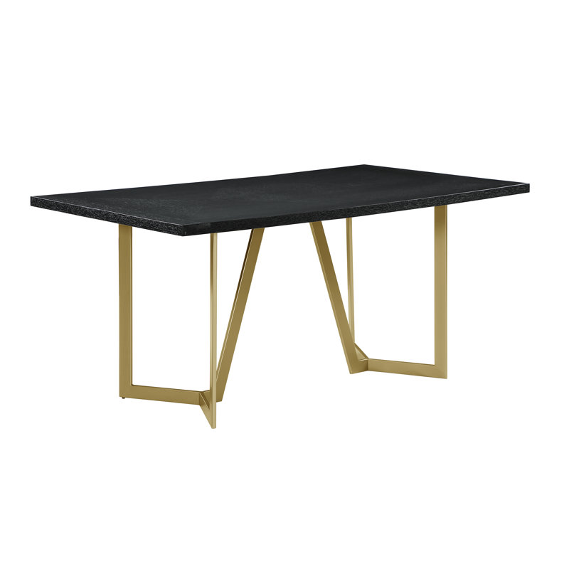 Jaxxston Metal Base Dining Table, Black
