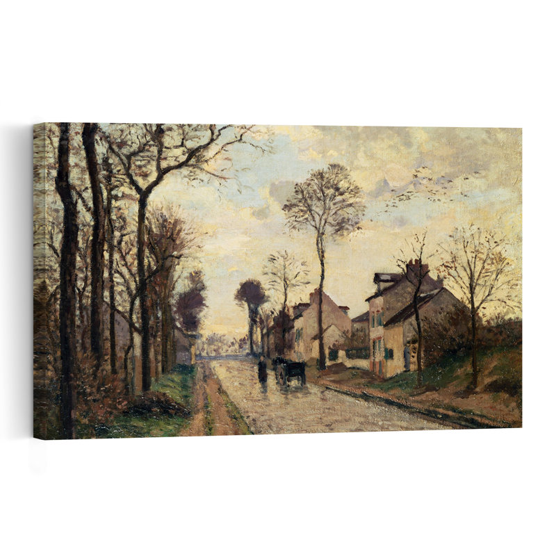 La route de Louveciennes, 1870 - Affiche murale abstraite contemporaine représentant une architecture arborée