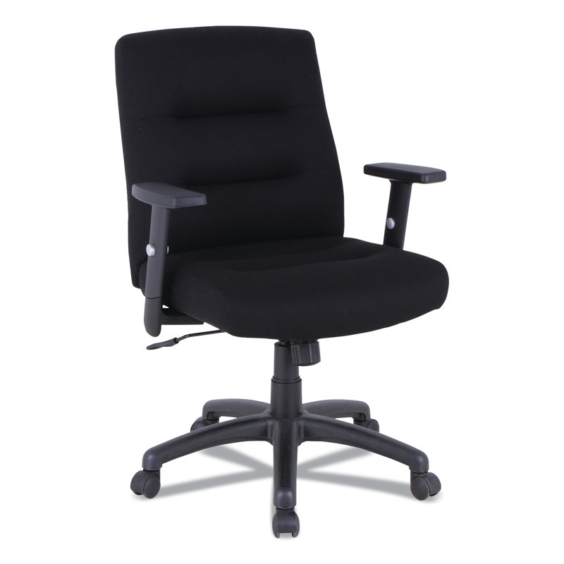 Black Petite Office Chair with Adjustable Arms and Swivel