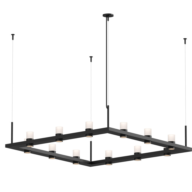 Intervals® 12 - Light LED Pendant, Etched, White