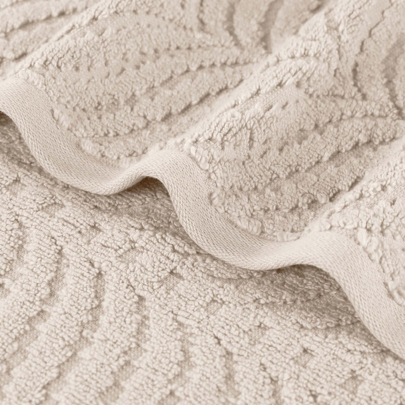 Ensemble de serviettes de bain en coton jacquard Flaxberry, Ivoire
