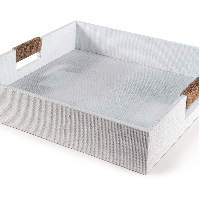 Logia Resin Tray, 3.5" H x 18" W x 18" L, White