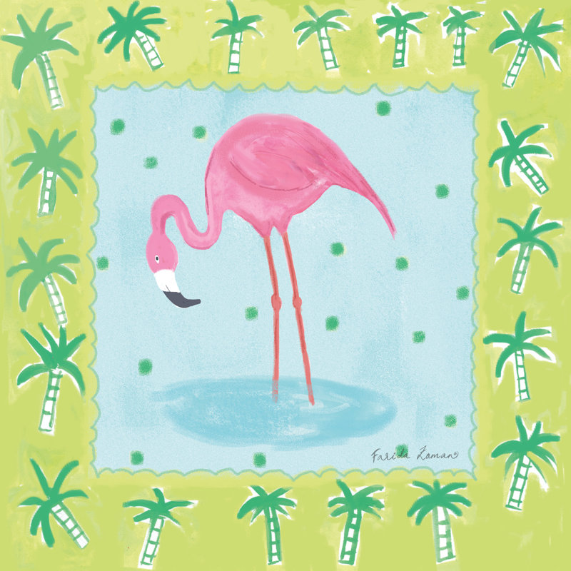 Flamingo Dance III 1 Piece Wrapped Canvas Wall Art, 91cm H x 91cm W x 3.8cm D