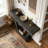 Vintage Distressed Wood Entryway Bench 2-Tier Solid Wood Storage Cabinet-357819048