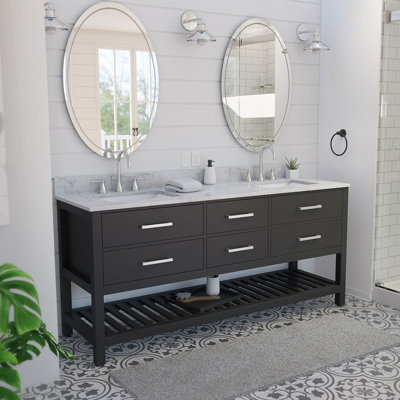 72" Double Bathroom Vanity Set