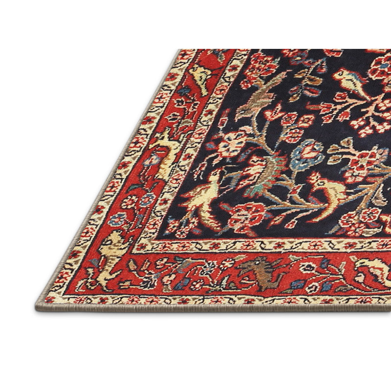 Tapis rouge/brun/beige traditionnel Zopyros, Rectangle 2 pi x 5 pi