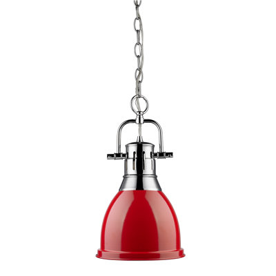 Luminaire suspendu unique à 1 lumière Alethia sans accents de matériau secondaire ou d'accent