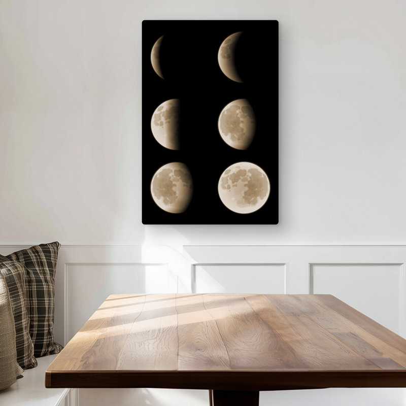 Eclipse in Six Phases - Earth & Galaxy Metal Print for Decor