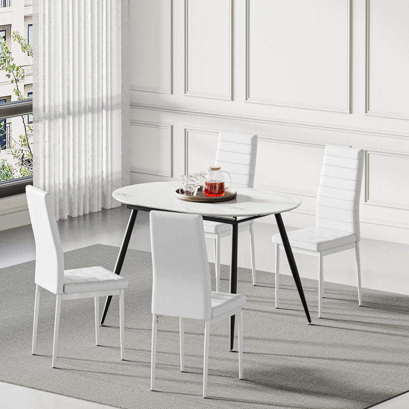 6 - Person Extendable Dining Set, White
