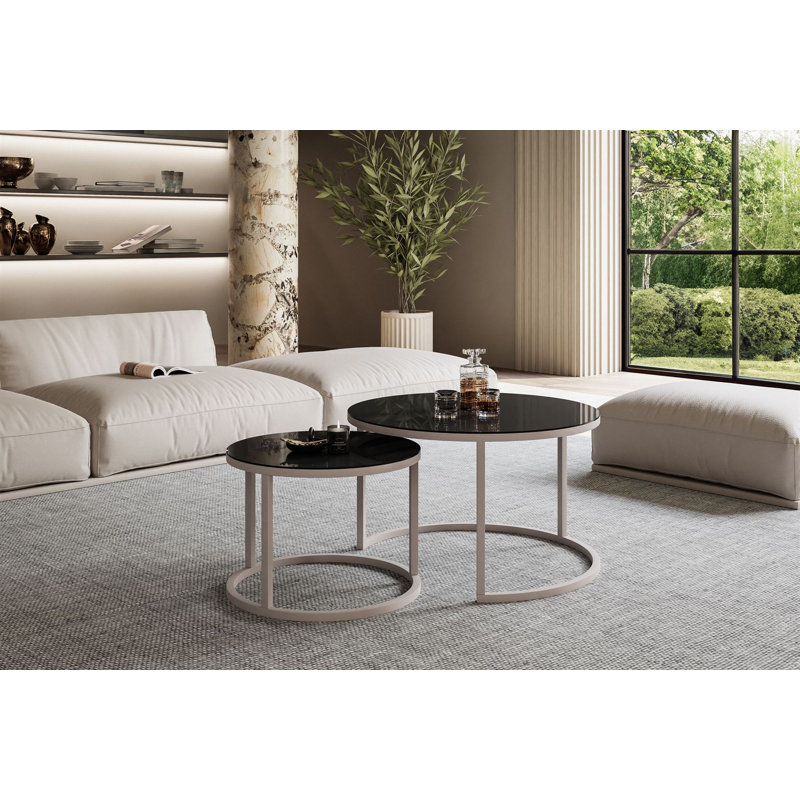 Cordey Coffee Table, Black glass