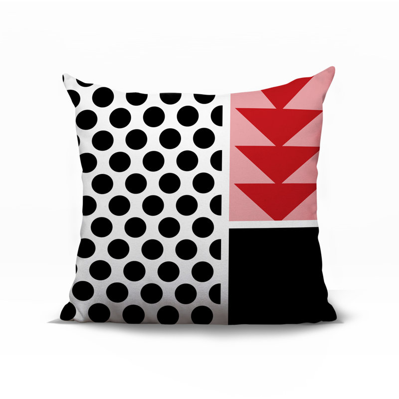 Oreiller carré réversible intérieur / extérieur Snazzy, Carré 20 po, Rouge