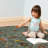 Ottohome Non-Slip Floral Leaves Area Rug For Living Room, Hallway, Entryway Rug, Seafoam Green-409092305