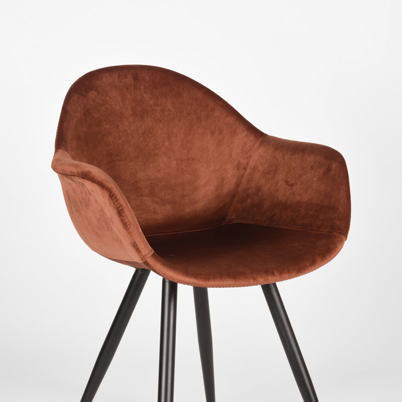 Feather 49cm H Velvet Upholstered Armchair, Rust