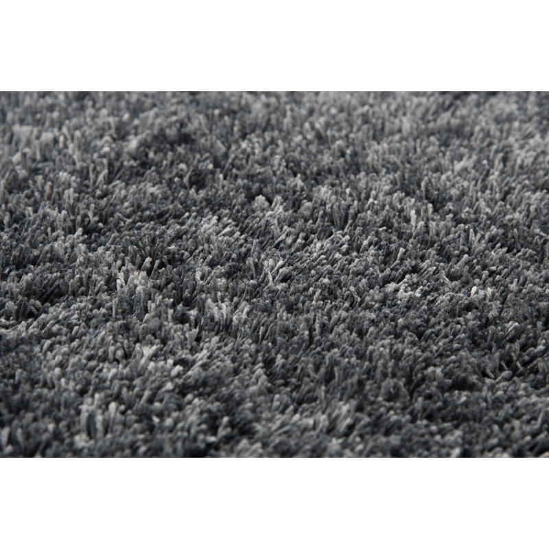 Tapis noir touffeté à la main Wensess, Rectangle 7 pi 6 po x 9 pi 6 po