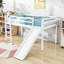 Lit mezzanine simple en bois avec glissoire et échelle-1719854374