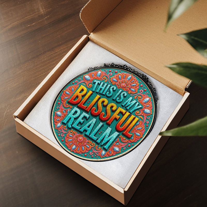 Panneau décoratif « Blissful Home Decor » en vitrail, attrape-soleil pour la décoration de fenêtre