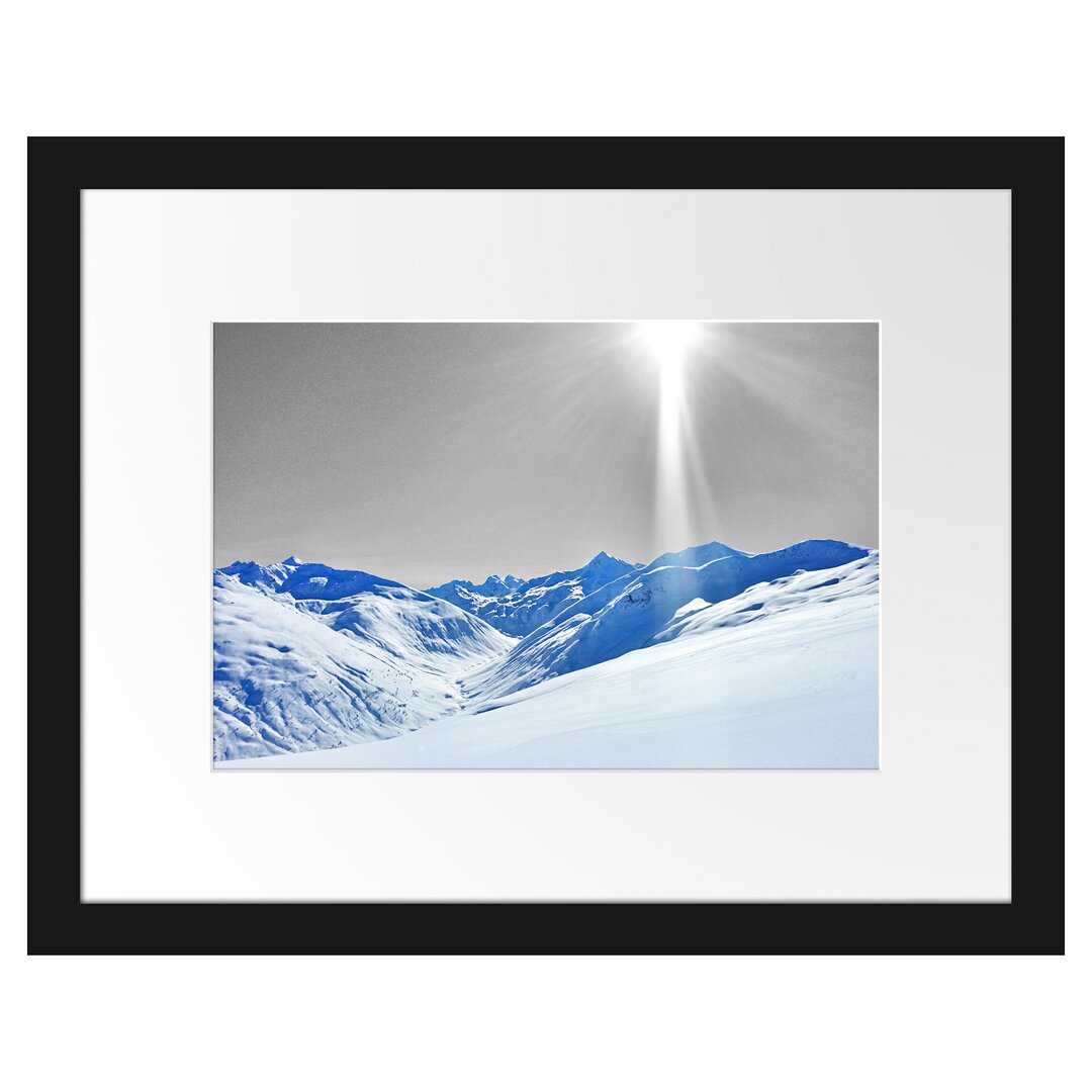 Gerahmtes Poster Berglandschaft im Winter