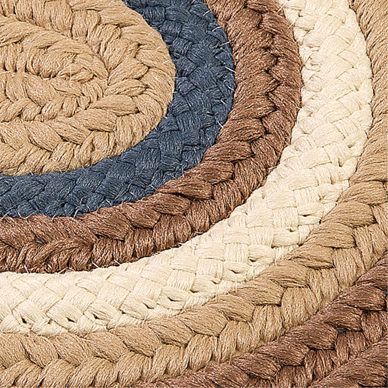 Tapis décoratif bleu tressé Talkington, Ovale 2 pi x 10 pi