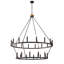 2-Tier Wagon Wheel Industrial Chandelier