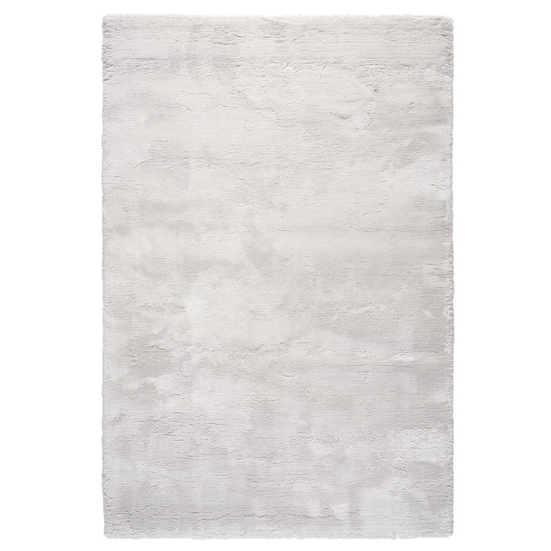 Délice Silk Area Rug in Silver, Rectangle 6'7" x 9'10"