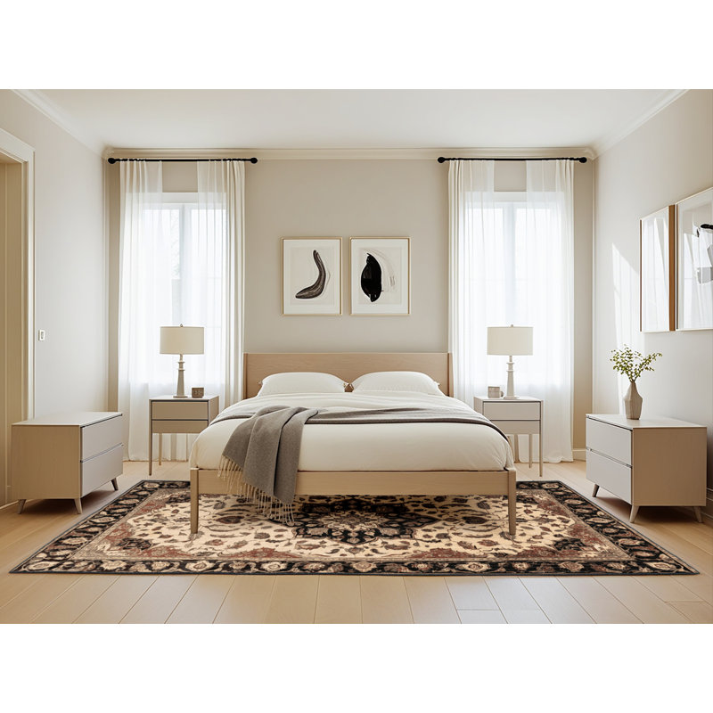 Tapis brun lavable à la machine, Rectangle de 5 pi x 8 pi