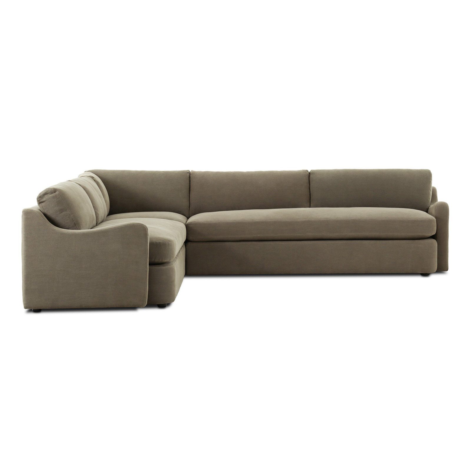 Aurelia Upholstered L-Sectional, Broadway Olive Linen, 33" H x 124" W x 124" D
