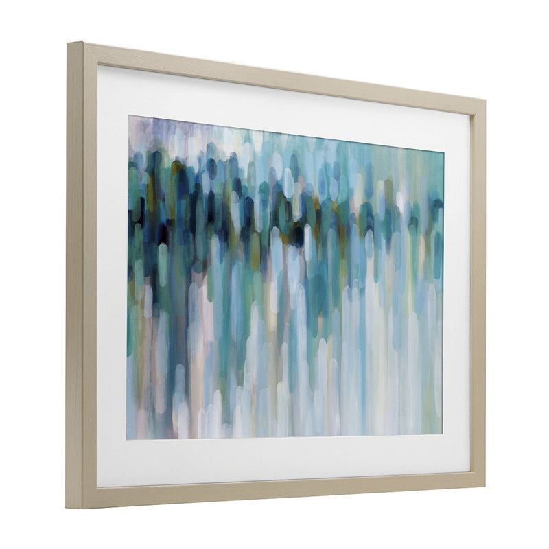 Aurora Lights, impression sous verre encadrée, design par Karen Lorena Parker, H 17 po x l 23 po, Cadre de récolte en pin