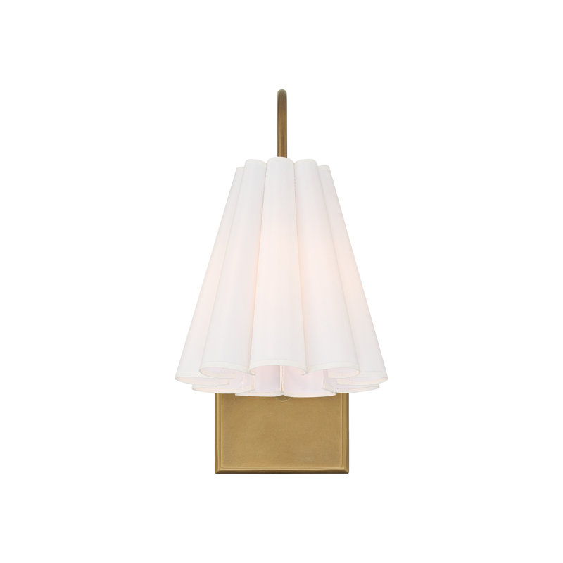 Blithe 1 - Light Armed Sconce, Off-White, Coffee Brass