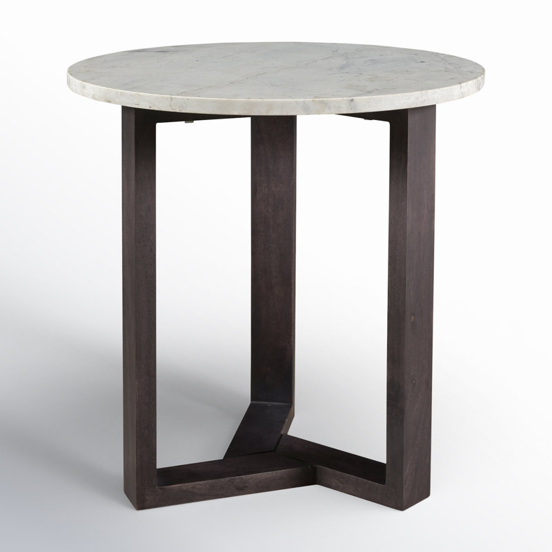 Jinxx Marble End Table, Charcoal Gray