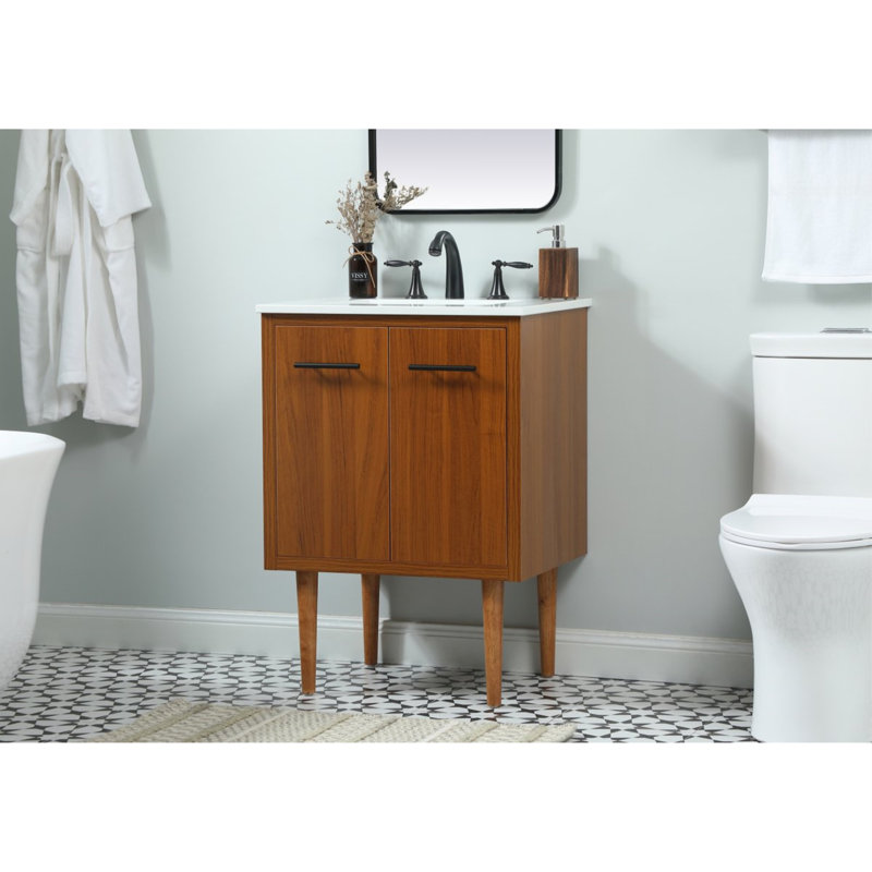 Ensemble de meuble-lavabo simple 24 po Cyrus, Teck