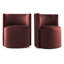 Chaises d'appoint tonneau en velours avec roulettes-406038453