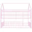 Lit en métal rose avec clôture et tablettes - Taille double, maximisant l'espace de la chambre à coucher pour créer une ambiance intérieure élégante-1335957307-1335957309