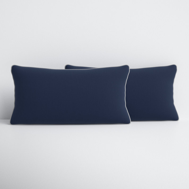 Rene Sunbrella® Outdoor Throw Pillow, 12" x 24", Navy