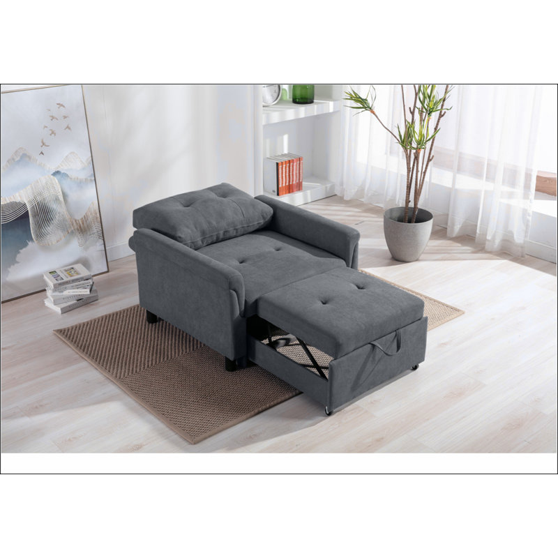 Fauteuil capitonné Tadcaster gris foncé, Gris foncé