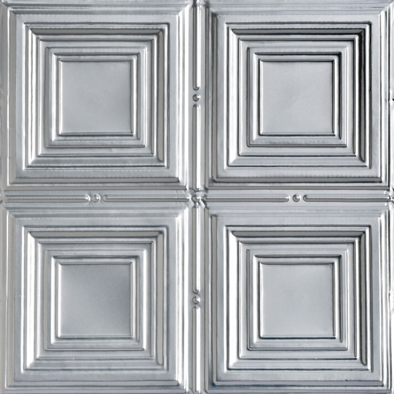 Carreau de plafond en fer-blanc clouté 2 pi x 2 pi Cubism, Acier laqué