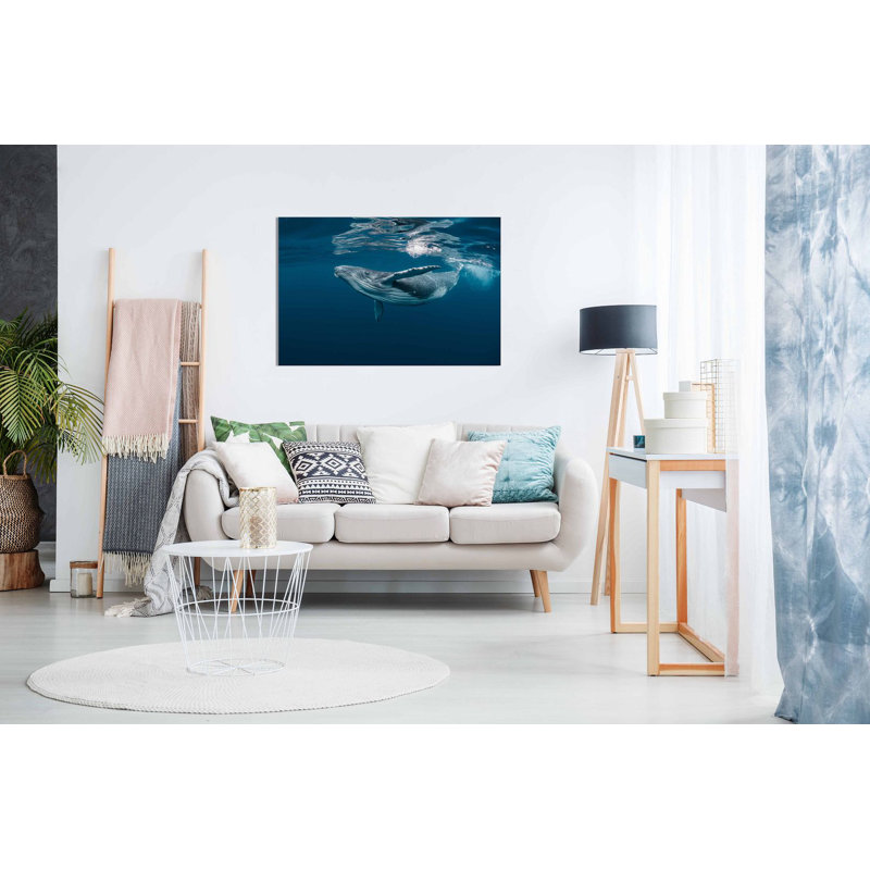 Humpback Whale Ocean 3 - Wrapped Canvas Print, 20cm H x 31cm W