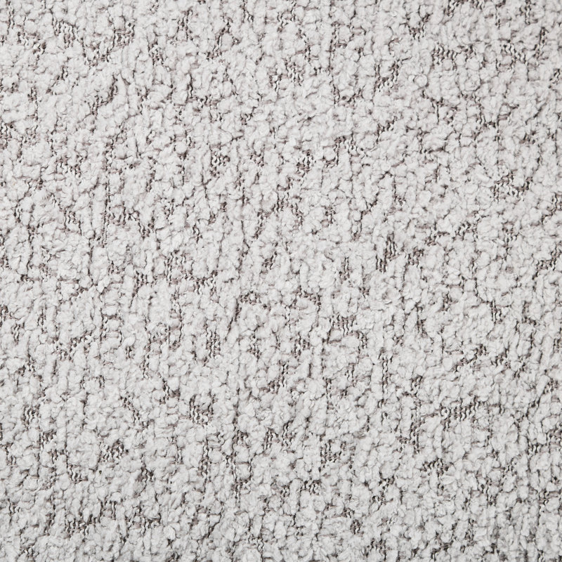 Option courbée grise à 4 places - tissu bouclé, style de salon moderne, pour un espace confortable